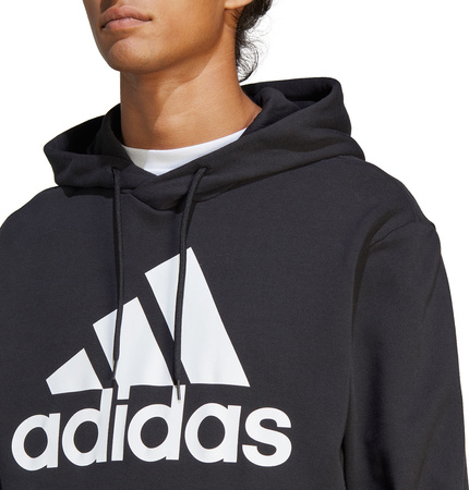 Bluza męska adidas Essentials French Terry Big Logo Hoodie czarna IC9363