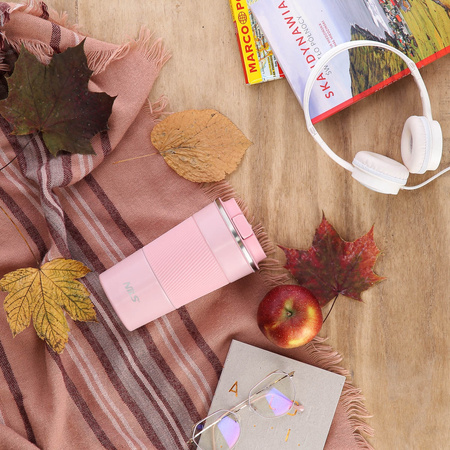 Kubek termiczny turystyczny termos Nils Camp NCC09 różowy 510 ml