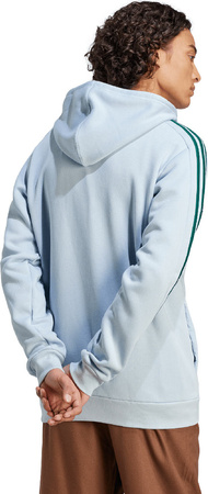 Bluza męska adidas Essentials Fleece 3-Stripes Full-Zip błękitna IJ8932