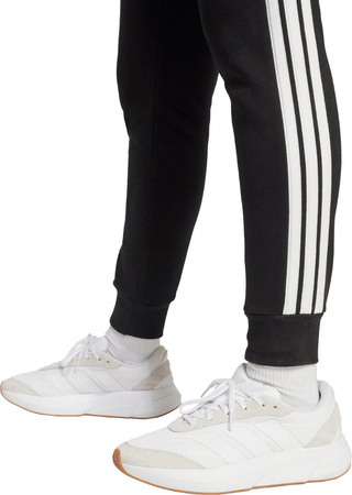 Spodnie damskie adidas Essentials 3-Stripes Fleece Slim czarno-białe JX2543