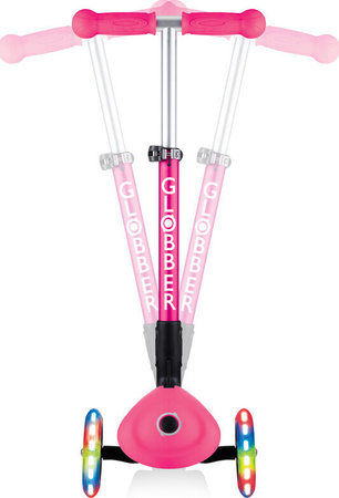 Hulajnoga trójkołowa balansowa Globber Junior Foldable Lights / Fuchsia 437-110