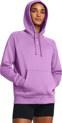 Bluza z kapturem kangurka damska Under Armour Rival Fleece Hoodie fioletowa 1379500 560