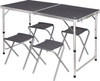 Stół i 4 krzesła turystyczne kempingowe Nils Camp NC1633 zestaw składany ciemnoszary