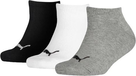 Skarpety Puma Kids Invisible 3P szare, białe, czarne 907374 08/1940100018