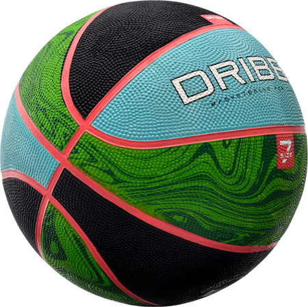 Piłka koszykowa do koszykówki Meteor Dribble niebiesko-zielono-czarna 07093