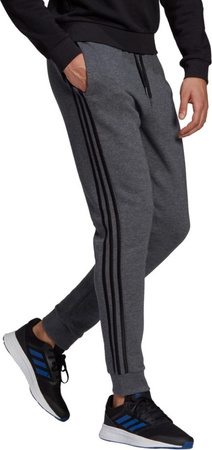 Spodnie męskie adidas Essentials Tapered Cuff 3 Stripes ciemnoszare GK8826