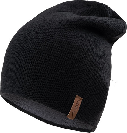 Męska czapka zimowa beanie dwustronna Elbrus Trend czarno-szara