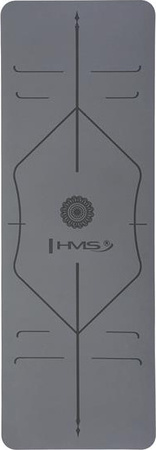 Mata do ćwiczeń jogi yogi fitness TPE HMS YM10 szara 182x61x0.8 cm