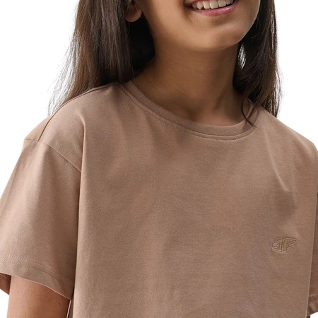 Koszulka dla dziewczynki 4F F2326 beżowa 4FJWSS25TTSHF2326 83S