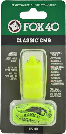 Gwizdek Fox 40 CMG Safety Classic neon sznurek 9603-1308
