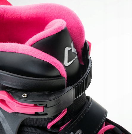 Łyżworolki dziecięce regulowane Coolslide Nachos YG czarno-różowe rozmiar 36-39