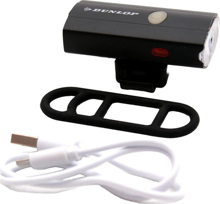 Lampka światło rowerowe 2w1 ładowanie usb uchwyt do mocowania na kasku Dunlop