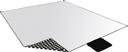 Koc piknikowy biało-czarny 200x200 cm pe alu Nils camp nc2311