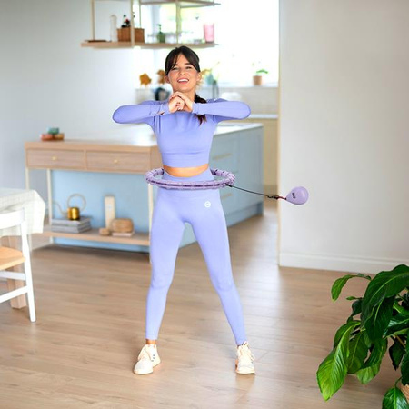 Zestaw hula hop z wypustkami i obciążnikiem One Fitness fioletowe oha02 pas wyszczuplający br160