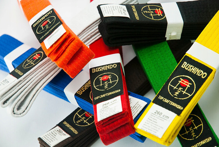 Pas kimono do strojów sztuk walki kimon Karate Judo Bushindo niebieski 240 cm