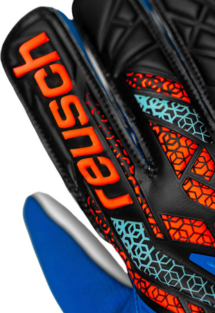 Rękawice bramkarskie Reusch Attrakt Starter Solid Junior niebiesko-czarne 5572514 4467