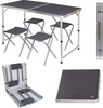 Stół i 4 krzesła turystyczne kempingowe Nils Camp NC1633 zestaw składany ciemnoszary