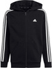 Bluza dla dzieci adidas Essentials 3-Stripes Fleece Full-Zip Hoodie czarna HR6331