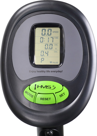 Poziomy rowerek magnetyczny HMS R9259 (9 kg) czarno-zielony