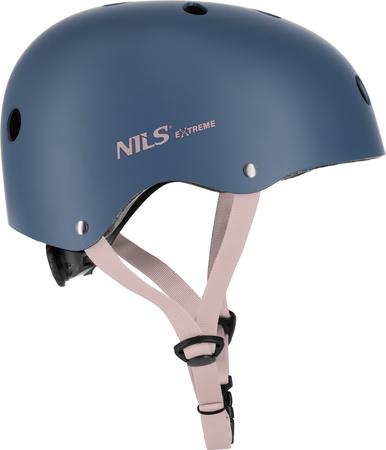 Dziecięcy kask rowerowy na rolki hulajnogę regulowany Nils Extreme MTW001-1 szary r L (58-61cm)