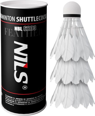 Lotki do badmintona z piór Nils  NBL6203 3 sztuki