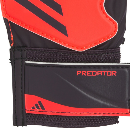Rękawice bramkarskie dla dzieci adidas Predator Training Goalkeeper czerwono-czarne IX3873