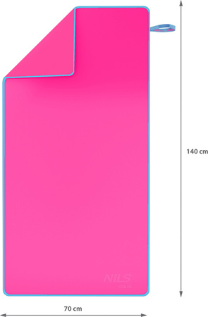 Ręcznik z mikrofibry szybkoschnący Nils Aqua NAR11 różowy 70x140 cm