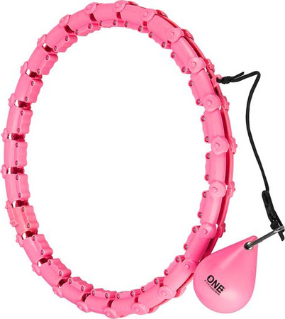 Zestaw hula hop z wypustkami i obciążnikiem One Fitness różowe oha02 pas wyszczuplający br160