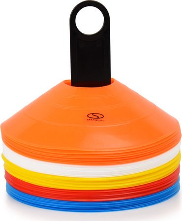 Pachołki znaczniki stożkowe stojak TT50-19 SMJ sport 50 sztuk