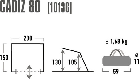 Namiot plażowy High Peak Cadiz 80 szary 10136