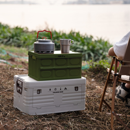 NCB4007 SKŁADANA SKRZYNIA KEMPINGOWA ZIELONA Z FUNKCJĄ STOŁU 2W NILS CAMP