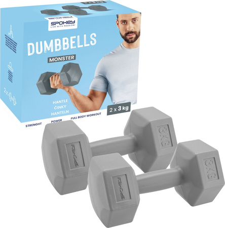 Zestaw hantli Spokey Monster 2x3kg GY szare 943621
