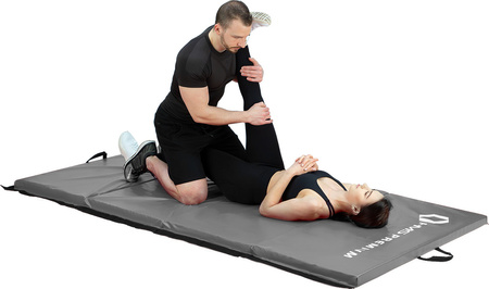 Materac gimnastyczny składany HMS Premium MGS01 2400x1200 mm szary