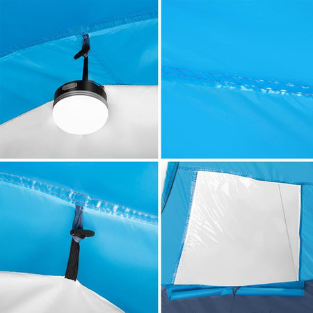 Namiot turystyczny kempingowy voyager Nils camp NC3027 niebieski 4 osobowy 450x260x150cm