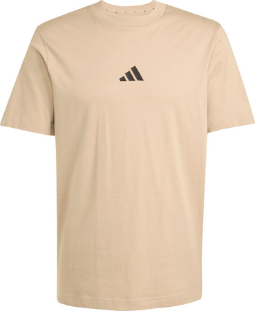 Koszulka męska adidas Essentials Small Logo Single Jersey beżowa JX5657