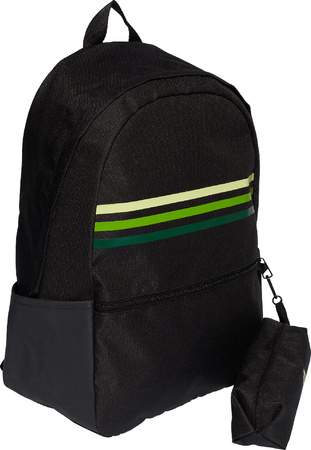 Plecak sportowy szkolny miejski adidas Classic Horizontal 3-Stripes czarno-zielony HY0743