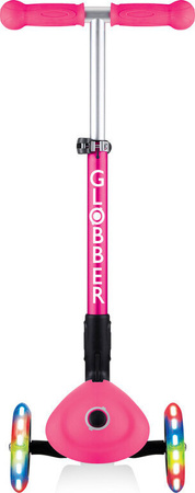 Hulajnoga trójkołowa balansowa Globber Junior Foldable Lights / Fuchsia 437-110