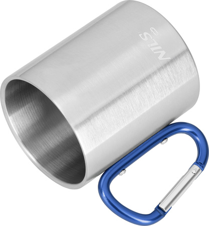 Kubek turysytyczny z karabińczykiem Nils Camp NC17110 niebieski 330 ml