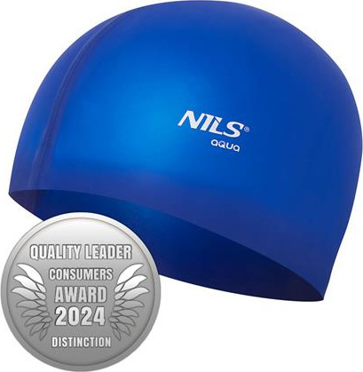 Czepek pływacki silikonowy Nils aqua nqc jednokolorowy bl04 ciemnoniebieski