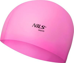 Czepek silikonowy Nils aqua nqc jednokolorowy pk02 jasnoróżowy