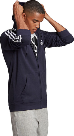Bluza męska adidas Essentials Full-Zip Hoodie granatowa GK9053