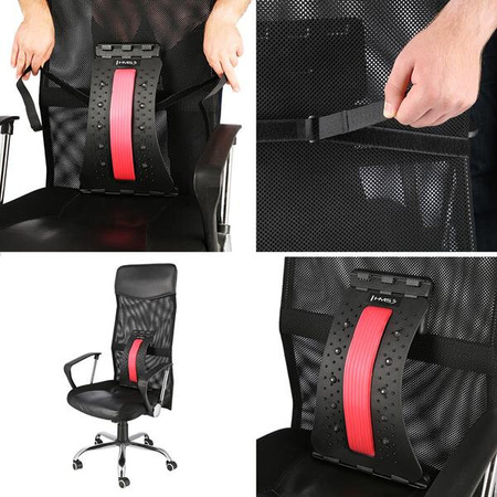 Przyrząd do rozciągania pleców z magnesami HMS prp02 czerwony