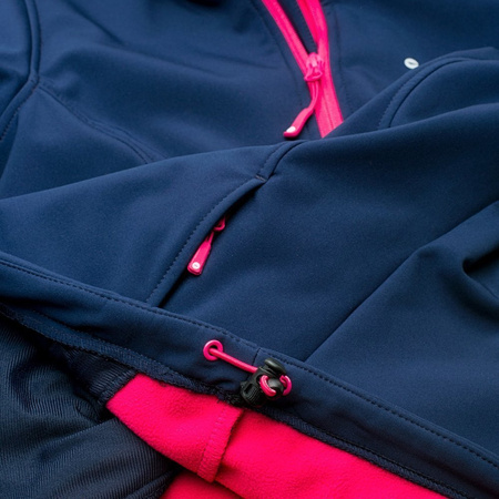 Damska kurtka przejściowa softshell membrana 8000mm Hi-Tec Lady Caria II granatowo-różowa rozmiar XL