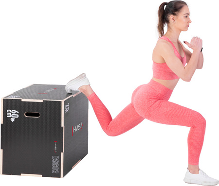 Skrzynia treningowa pylometryczna do ćwiczeń crossfit wzmocniona HMS DSC02 750x600x500mm