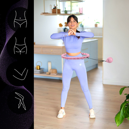 Hula hop light pink z wypustkami i obciążnikiem HMS hhw11 plus size