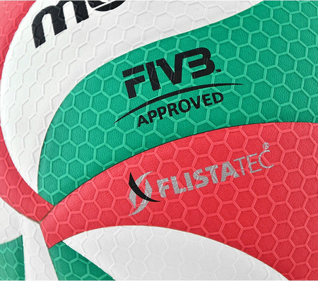 Piłka siatkowa Molten V5M5000 FIVB biało-czerwono-zielona