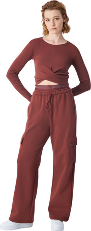 Koszulka damska Champion Crewneck Croptop brązowa 117435 MS524