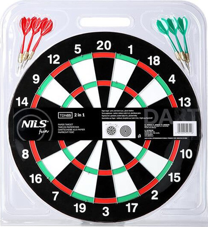 Tarcza do darta rzutki papierowa 38cm 2w1 Dart Nils Fun TDN05 6 rzutek