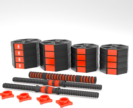 Sztanga gryf z obciążeniem sztangielki / hantle kompozyt SGC40 40 kg HMS