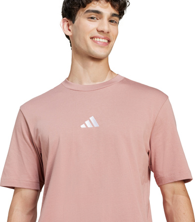 Koszulka męska adidas Essentials Small Logo Single Jersey różowa JF1099